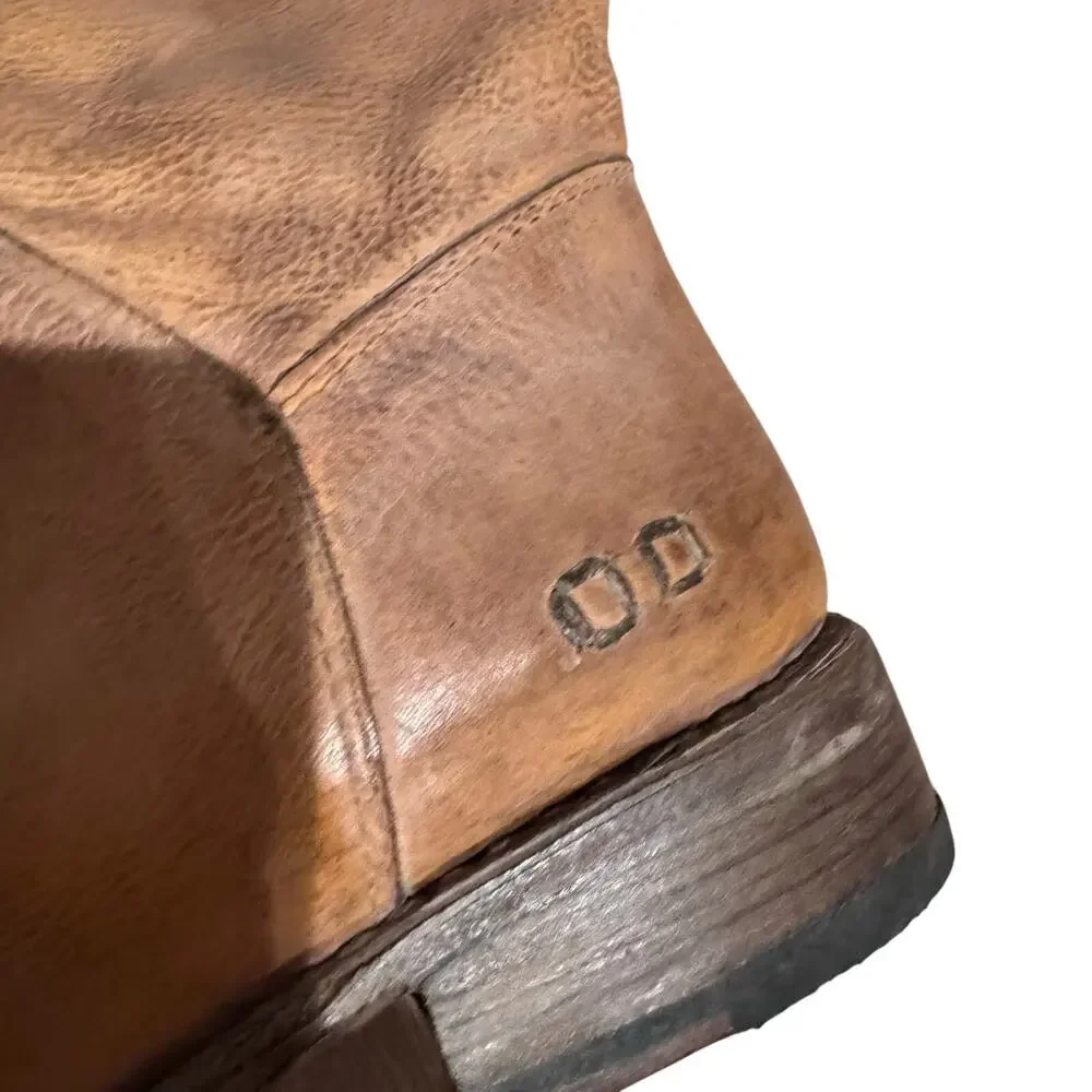 Bed Stu Distressed Manchester Knee High Boots Leather Tan Rustic Sizwe 6.5 NWOB